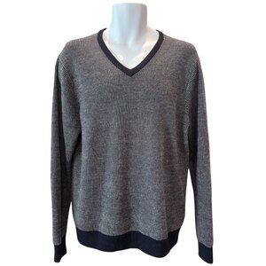 Goodthreads‎ Merino Wool Sweater Men’s L Navy V-Neck Soft Lightweight Pullover